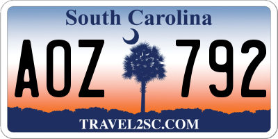 SC license plate AOZ792
