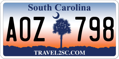 SC license plate AOZ798