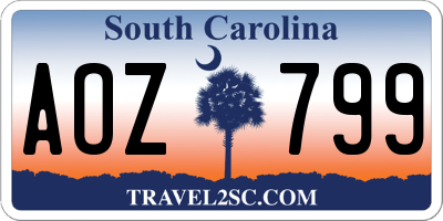 SC license plate AOZ799