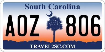SC license plate AOZ806