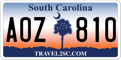 SC license plate AOZ810