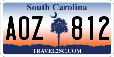 SC license plate AOZ812