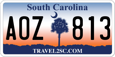 SC license plate AOZ813