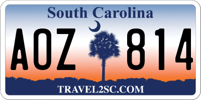SC license plate AOZ814