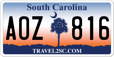 SC license plate AOZ816