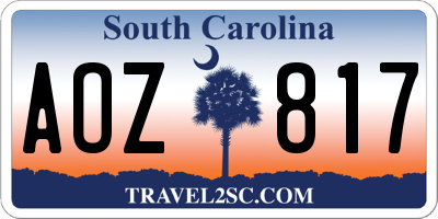 SC license plate AOZ817