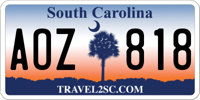 SC license plate AOZ818