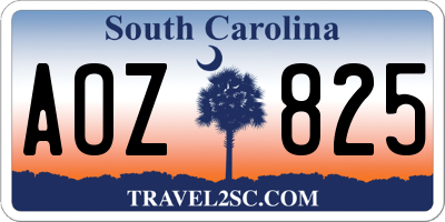 SC license plate AOZ825