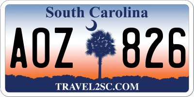 SC license plate AOZ826