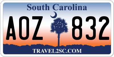 SC license plate AOZ832
