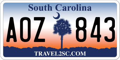 SC license plate AOZ843