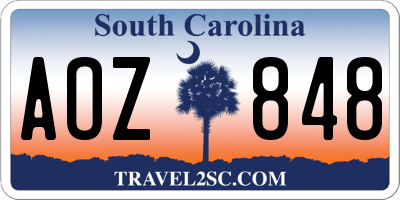 SC license plate AOZ848