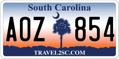 SC license plate AOZ854