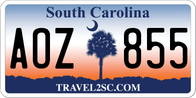 SC license plate AOZ855