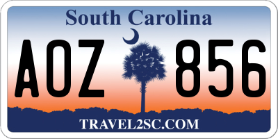 SC license plate AOZ856