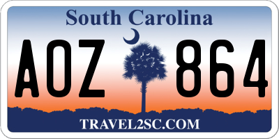 SC license plate AOZ864