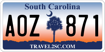 SC license plate AOZ871
