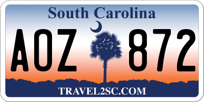 SC license plate AOZ872
