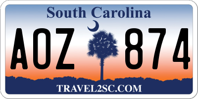 SC license plate AOZ874