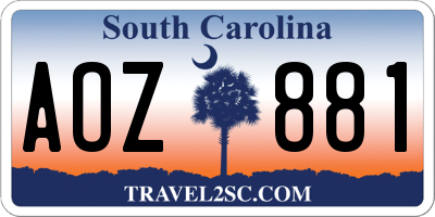 SC license plate AOZ881