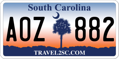 SC license plate AOZ882