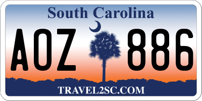 SC license plate AOZ886