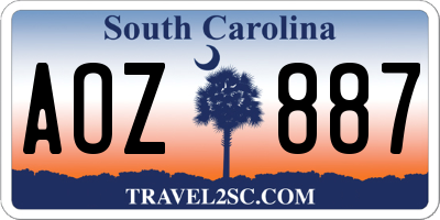 SC license plate AOZ887