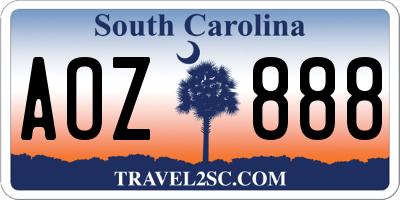 SC license plate AOZ888
