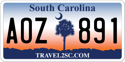 SC license plate AOZ891