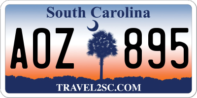 SC license plate AOZ895