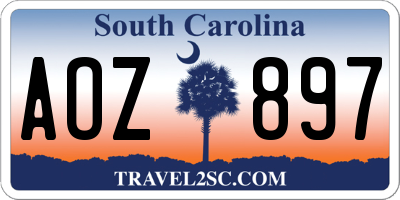 SC license plate AOZ897