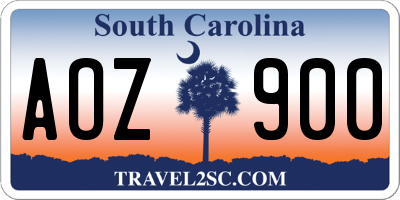 SC license plate AOZ900