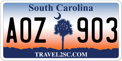 SC license plate AOZ903