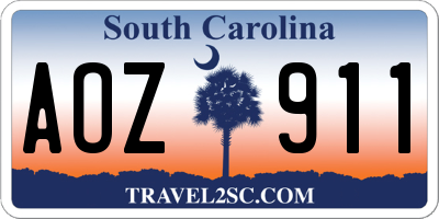 SC license plate AOZ911