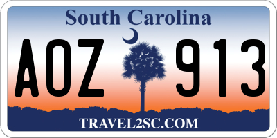 SC license plate AOZ913