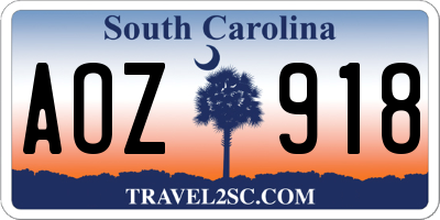 SC license plate AOZ918