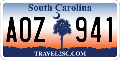 SC license plate AOZ941