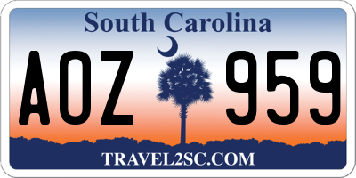 SC license plate AOZ959