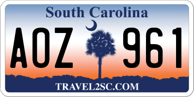 SC license plate AOZ961
