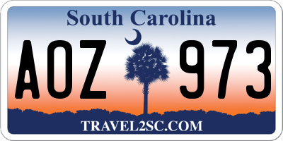 SC license plate AOZ973