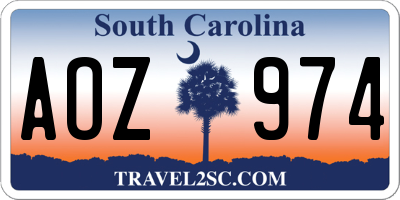 SC license plate AOZ974