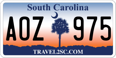 SC license plate AOZ975