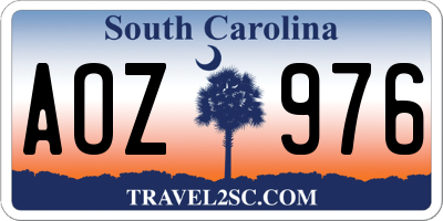 SC license plate AOZ976