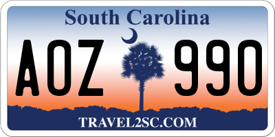 SC license plate AOZ990