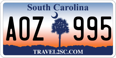 SC license plate AOZ995