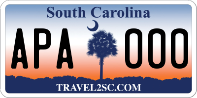SC license plate APA000