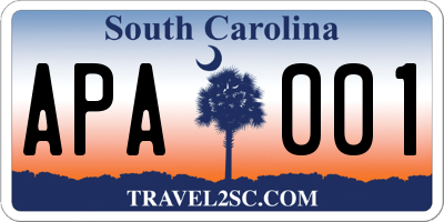 SC license plate APA001