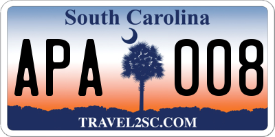 SC license plate APA008