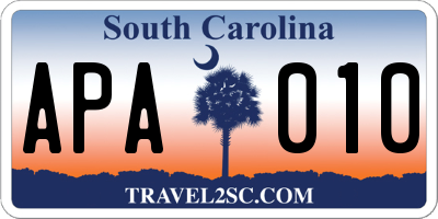 SC license plate APA010