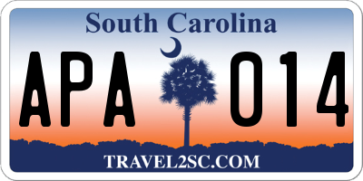 SC license plate APA014